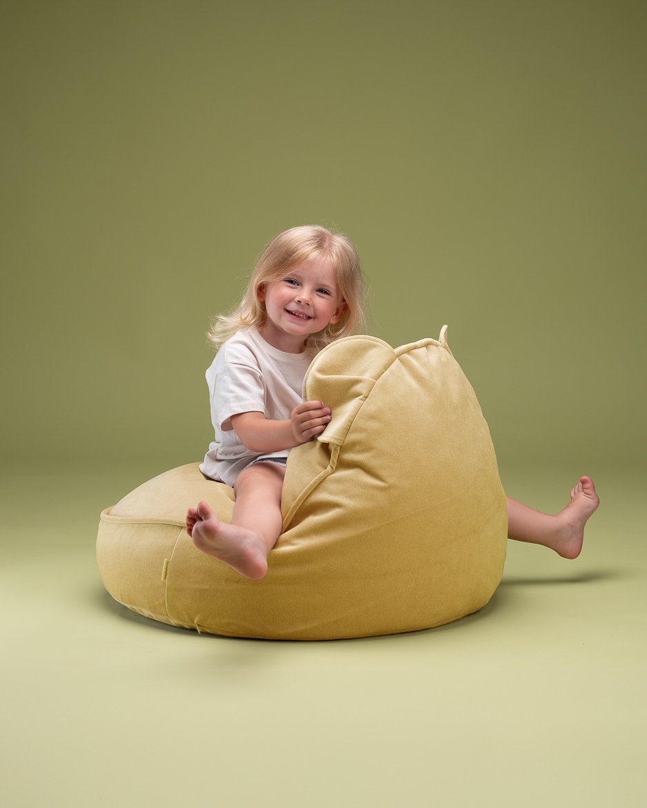 Teddy Kindersitzsack Samt salziges Karamell Wigiwama