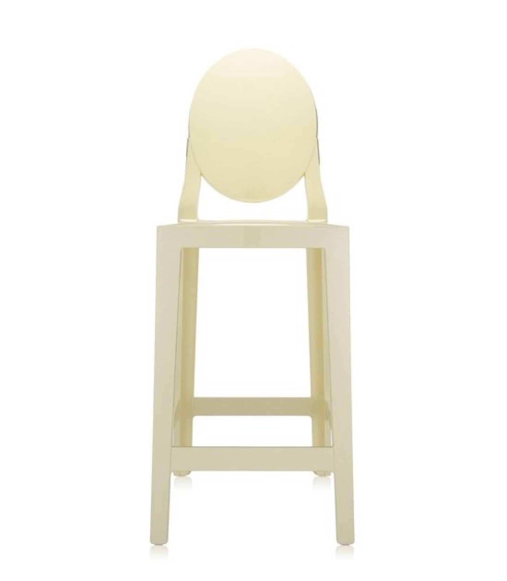 Elfenbeinfarbener "One More" Barhocker von Kartell, moderner Design-Hocker für Küche und Bar.