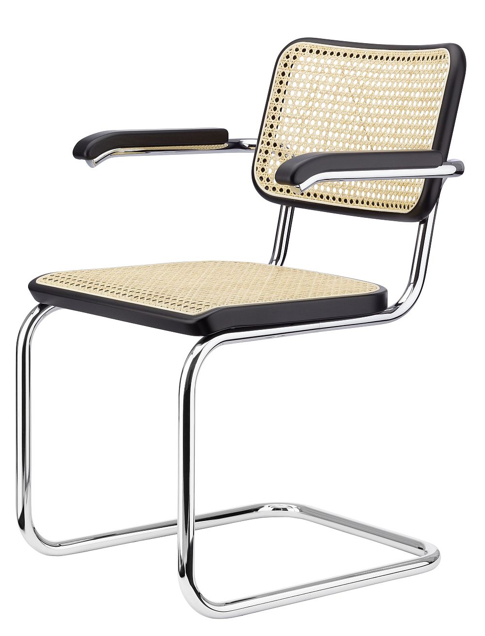 S 64 V Stahlrohr Klassiker Freischwinger CHROM/SCHWARZ Thonet VORZUGSKOMBINATION