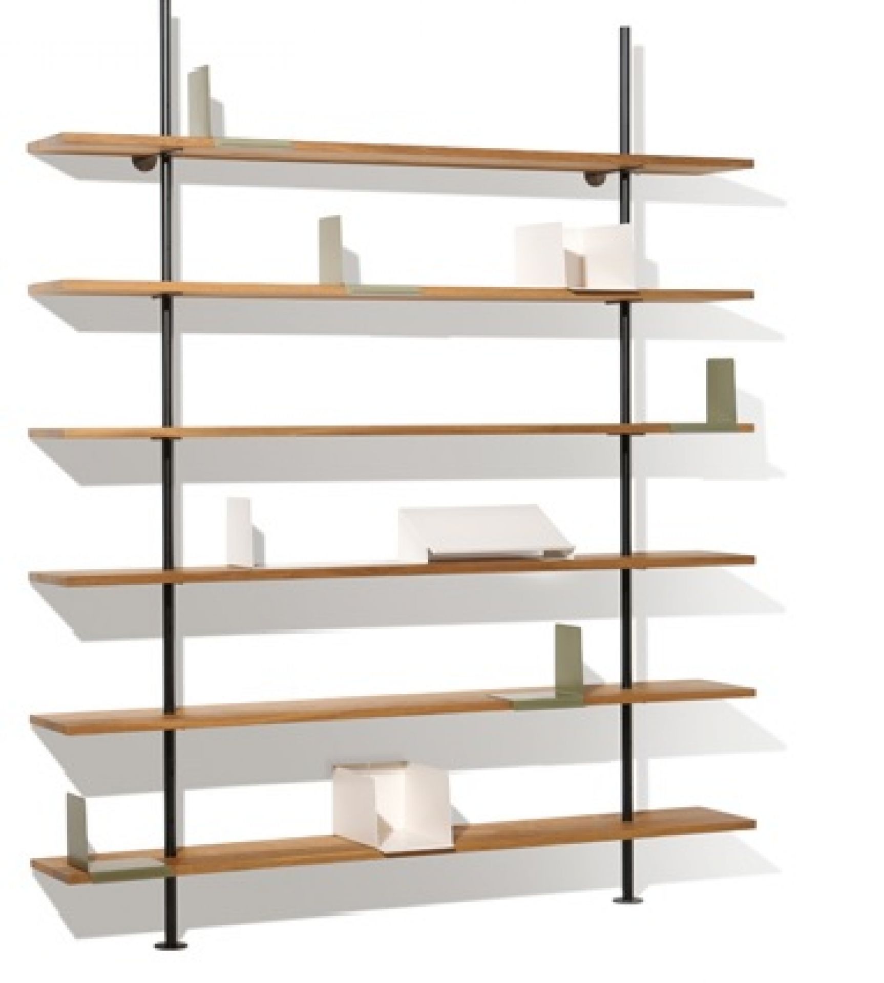 Buchstützen für ein Eiermann Regal von Richard Lampert, verschiedene Farben und Formen.