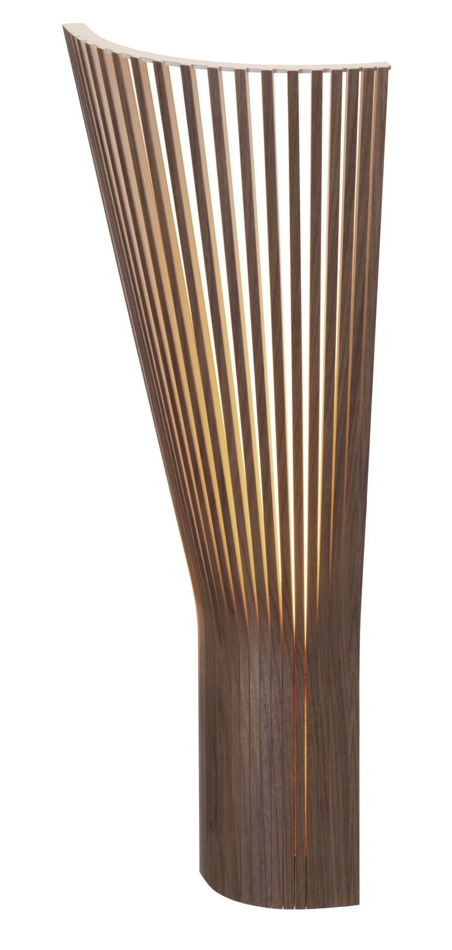 Secto Design Eckleuchte 4236 aus Walnussfurnier, moderne Holzlampe für indirekte Beleuchtung.