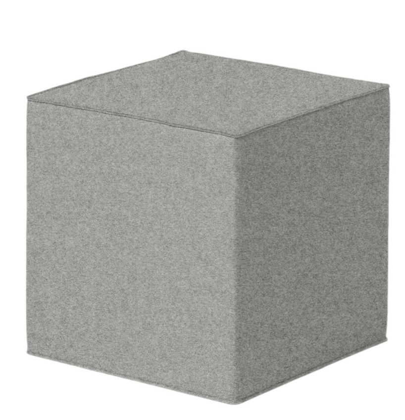 Grauer Quart Sitzhocker von Hey Sign aus Filz, modernes Sitzmöbel für Wohnzimmer und Büro.