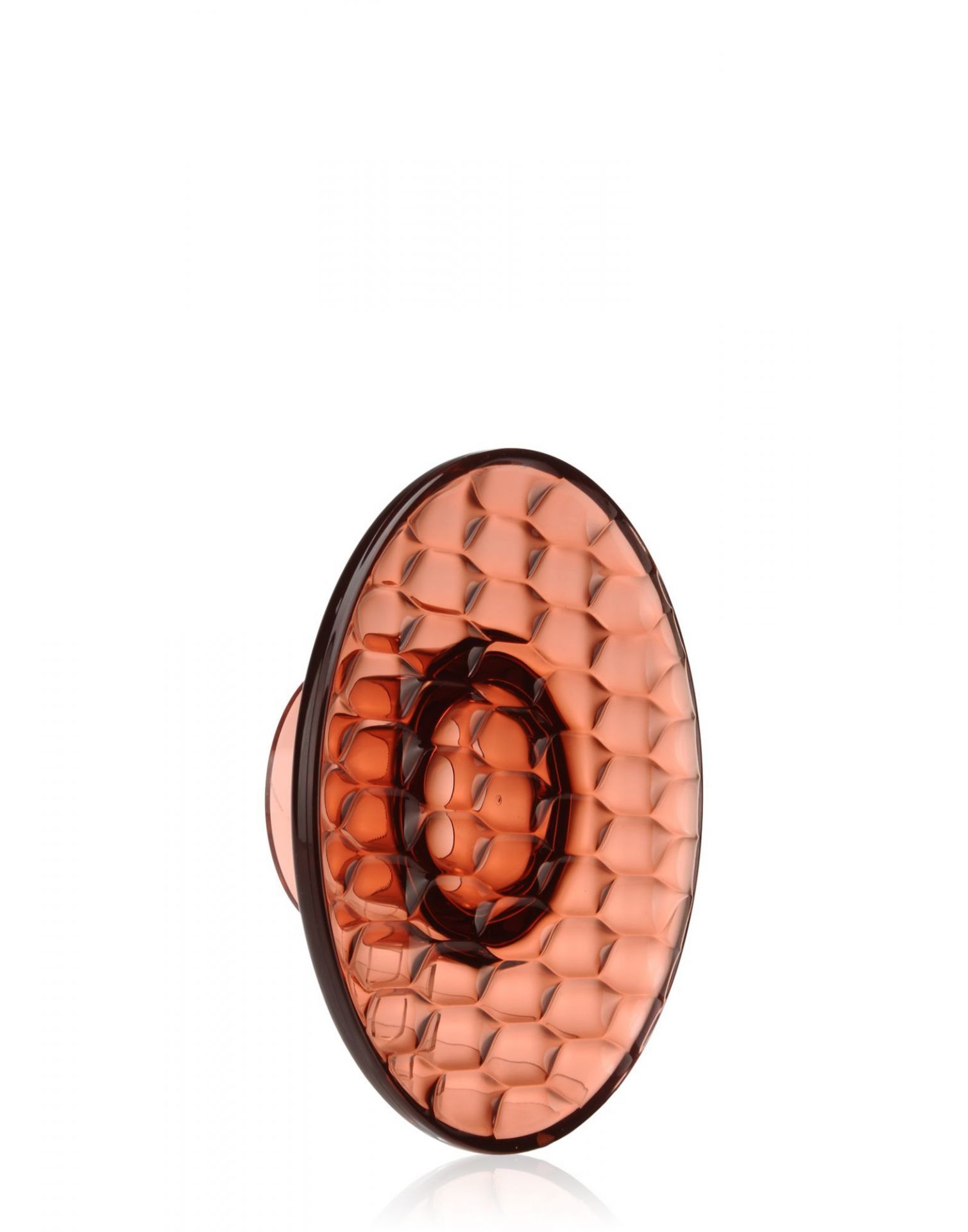 Nahaufnahme des rosafarbenen Kartell Jellies Garderobenhakens mit geometrischem Muster.