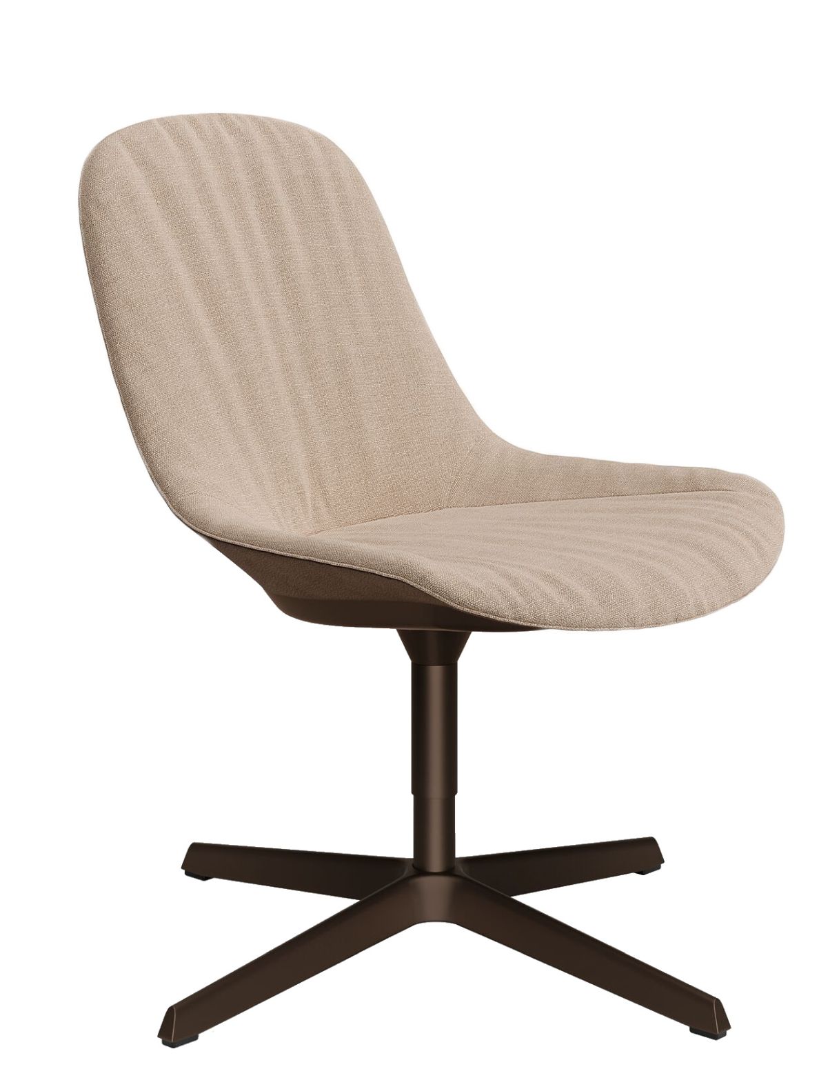 Beiger Sheru Stuhl von Walter Knoll mit Drehfuß und Stoffbezug für modernes Wohnen.