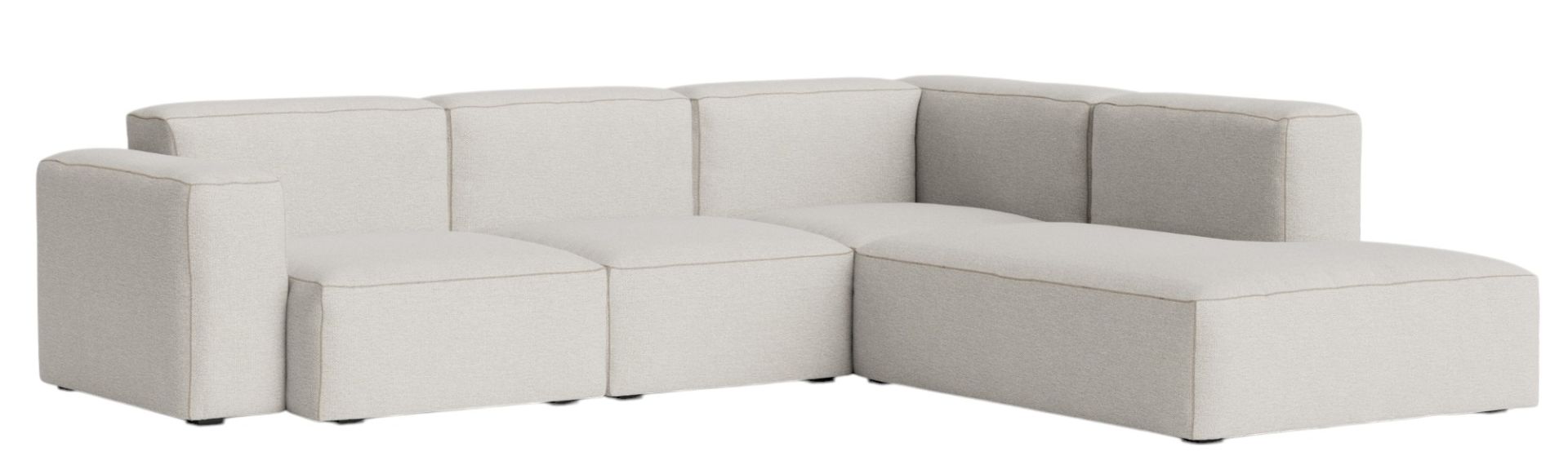 Helles Mags Sofa Eckkombination mit niedriger Armlehne rechts von Hay im modernen Design.
