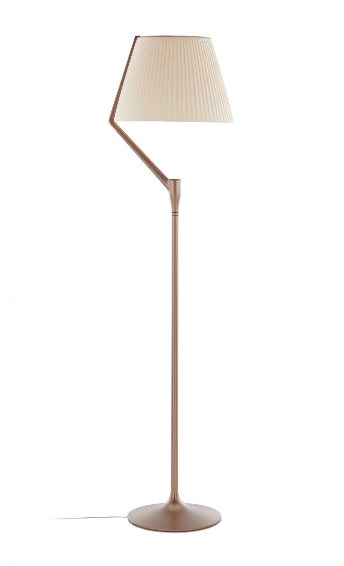 Angelo Stone Stehleuchte von Kartell in Bronze mit plissiertem Lampenschirm. Moderne Stehlampe für Wohnzimmer.