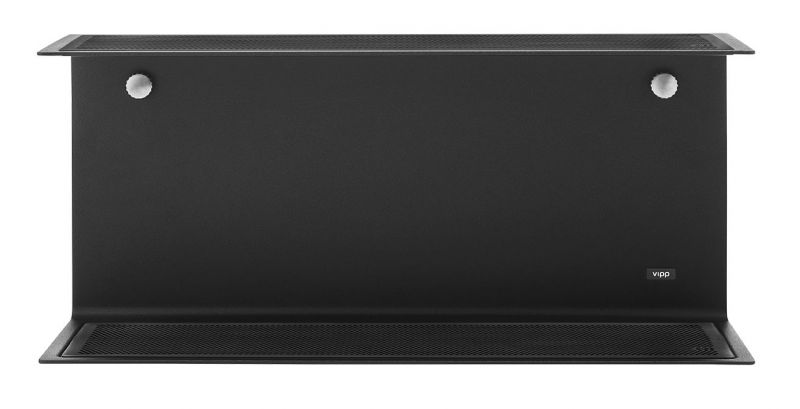 Schwarzes Vipp Wandregal in U-Form, modernes Design für stilvolle Wanddekoration und praktische Aufbewahrung im Wohnbereich.