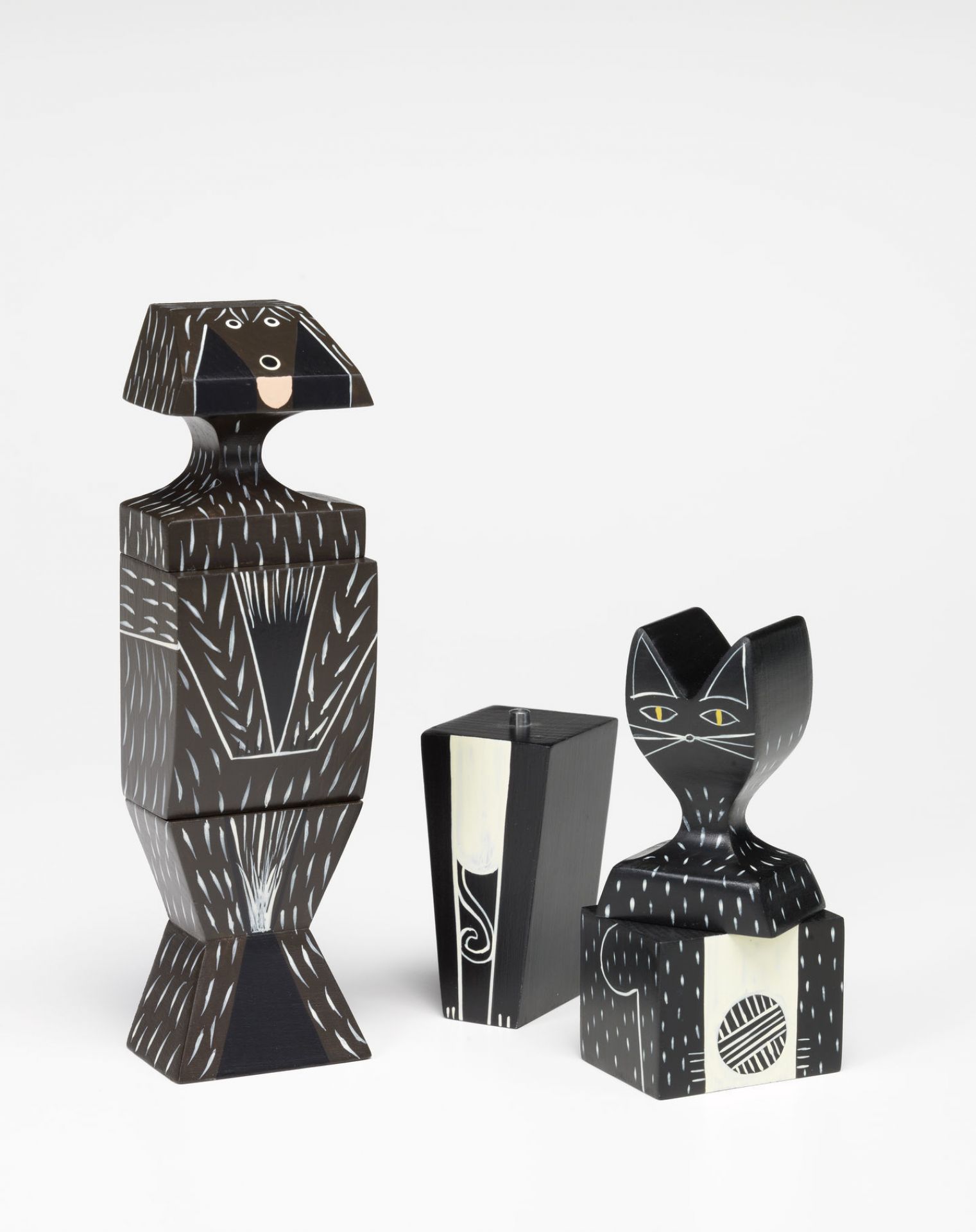 Wooden Dolls Katze / Hund Holzfigur Vitra