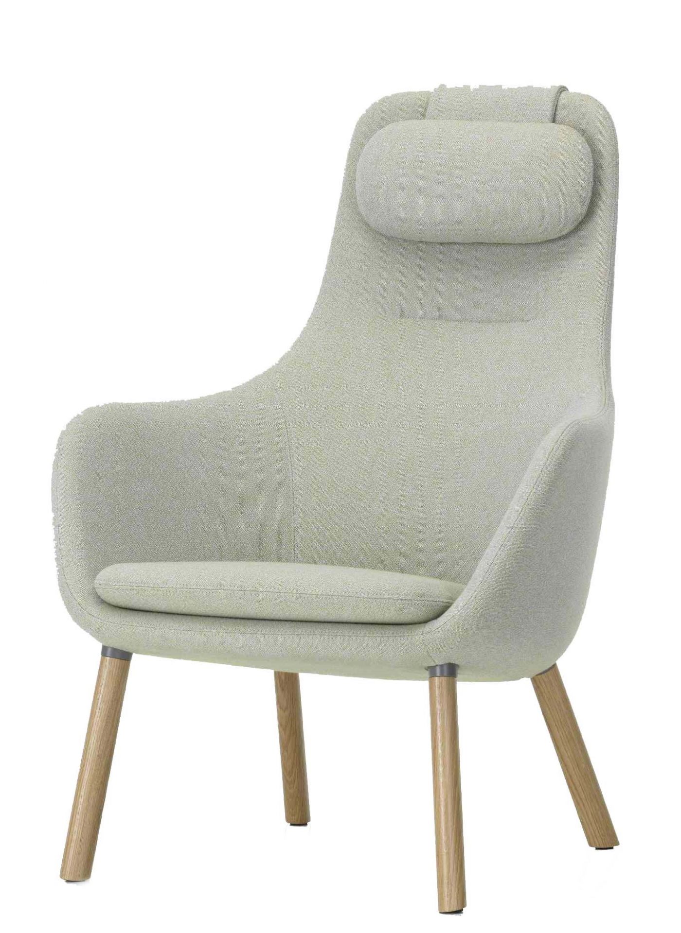 Heller Hal Lounge Chair Sessel von Vitra mit losem Sitzkissen und Holzbeinen.