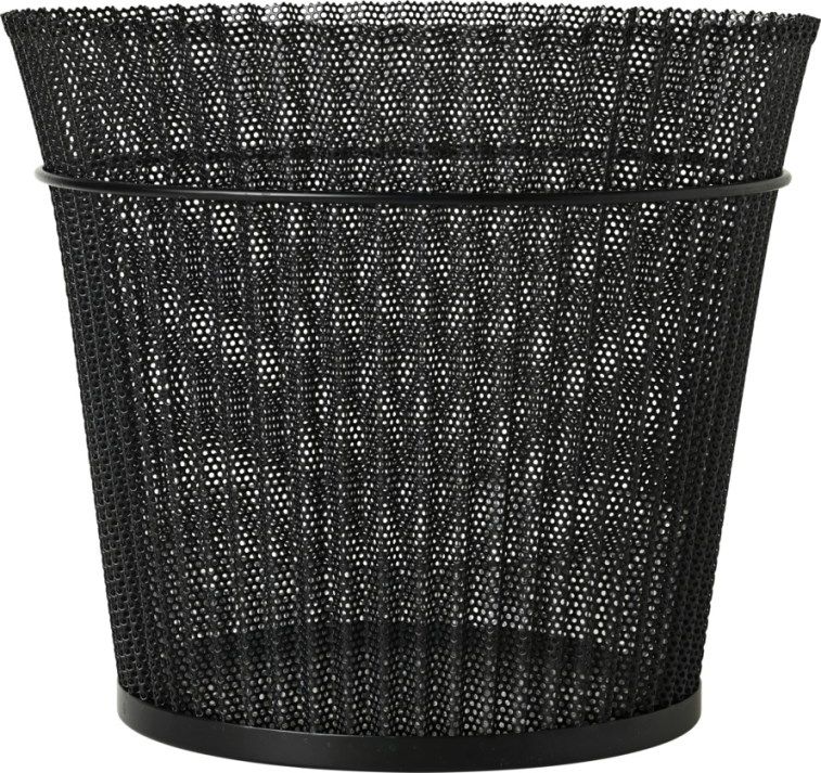 Schwarzer Matégot Blumentopf von Gubi, Ø27 cm, aus perforiertem Metall für Zimmerpflanzen.