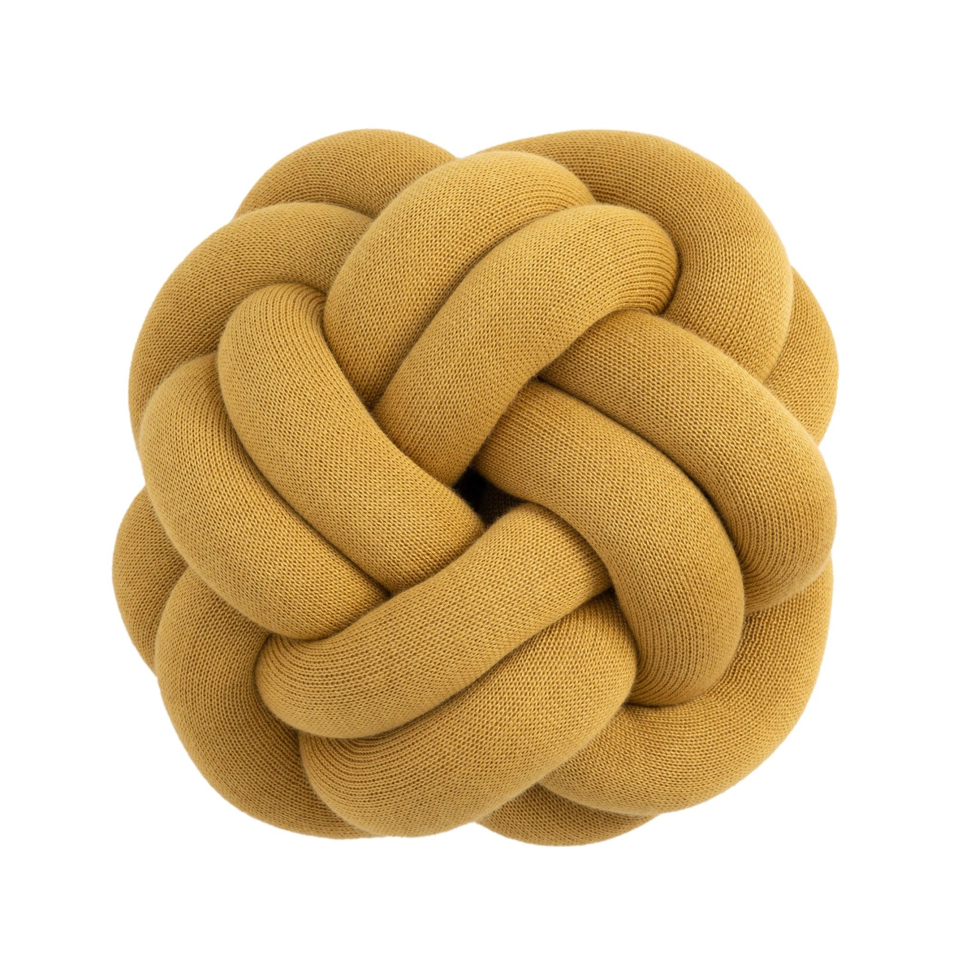 Gelbes Knot Kissen von Design House Stockholm. Dekoratives Kissen in Knotenform.