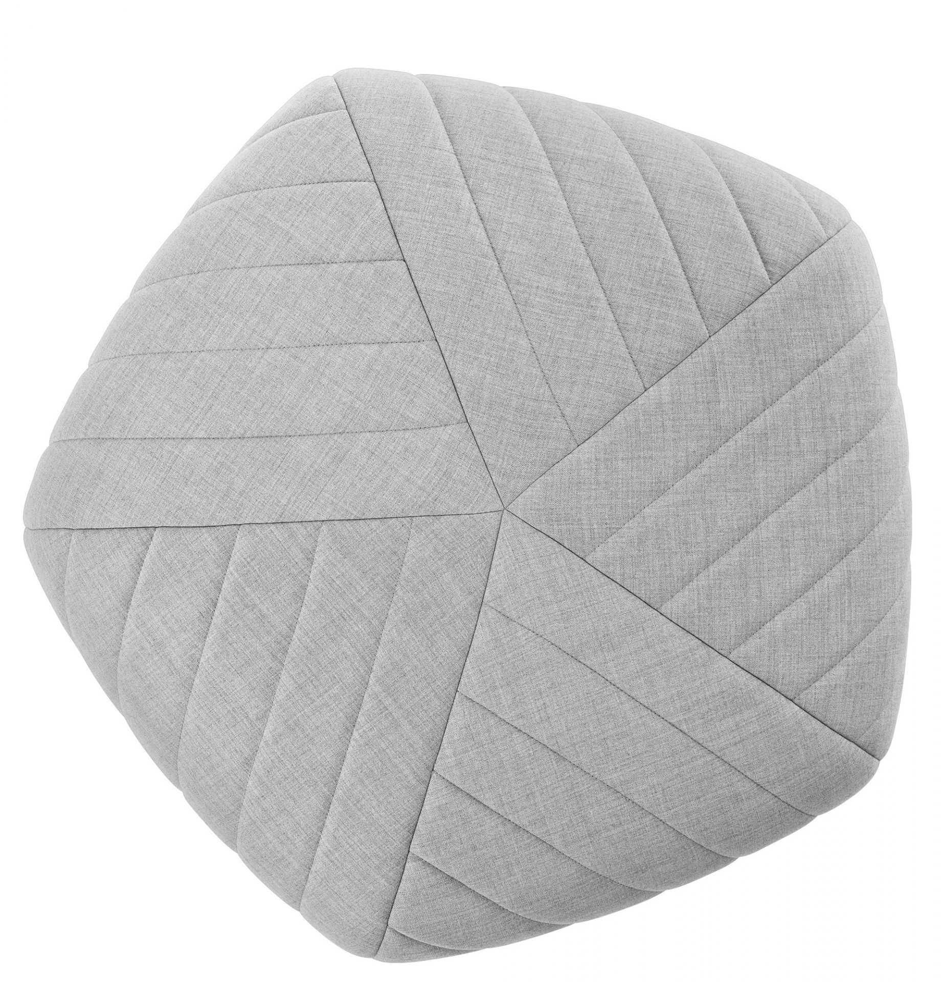 Grauer Muuto Five Pouf Sitzhocker, großes, gestepptes Sitzkissen für Wohnzimmer und Lounge.