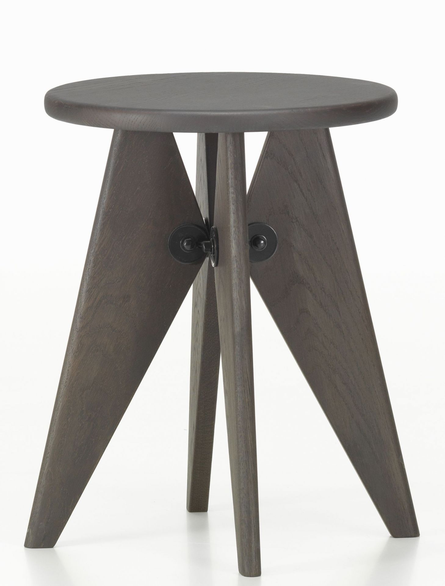 Tabouret Solvay Hocker von Vitra, Eiche dunkel, massiv, mit Schutzlack. Naturholz.