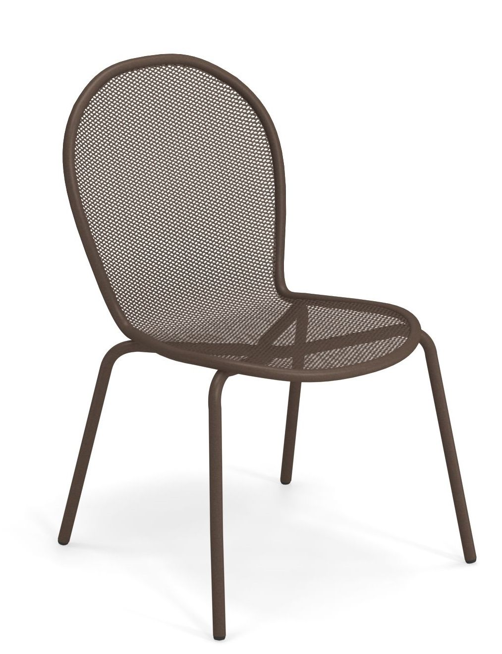 Brauner Ronda Stuhl von Emu für den Außenbereich, Metallgeflecht, modernes Design für Garten und Terrasse.