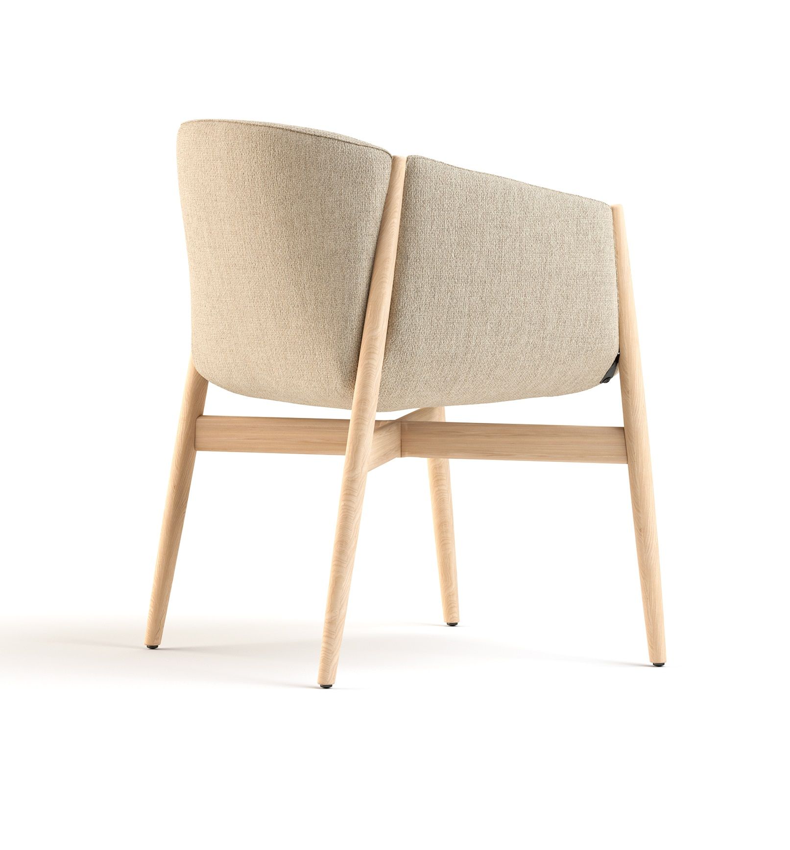 Kagu Stuhl mit Armlehnen Holzgestell Cor