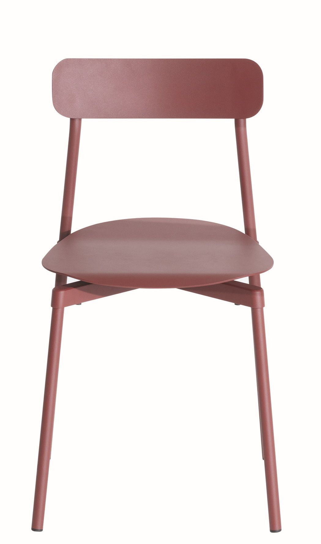 Braunroter Fromme Chair Stuhl von Petite Friture, minimalistisches Design für Esszimmer und Wohnbereich.