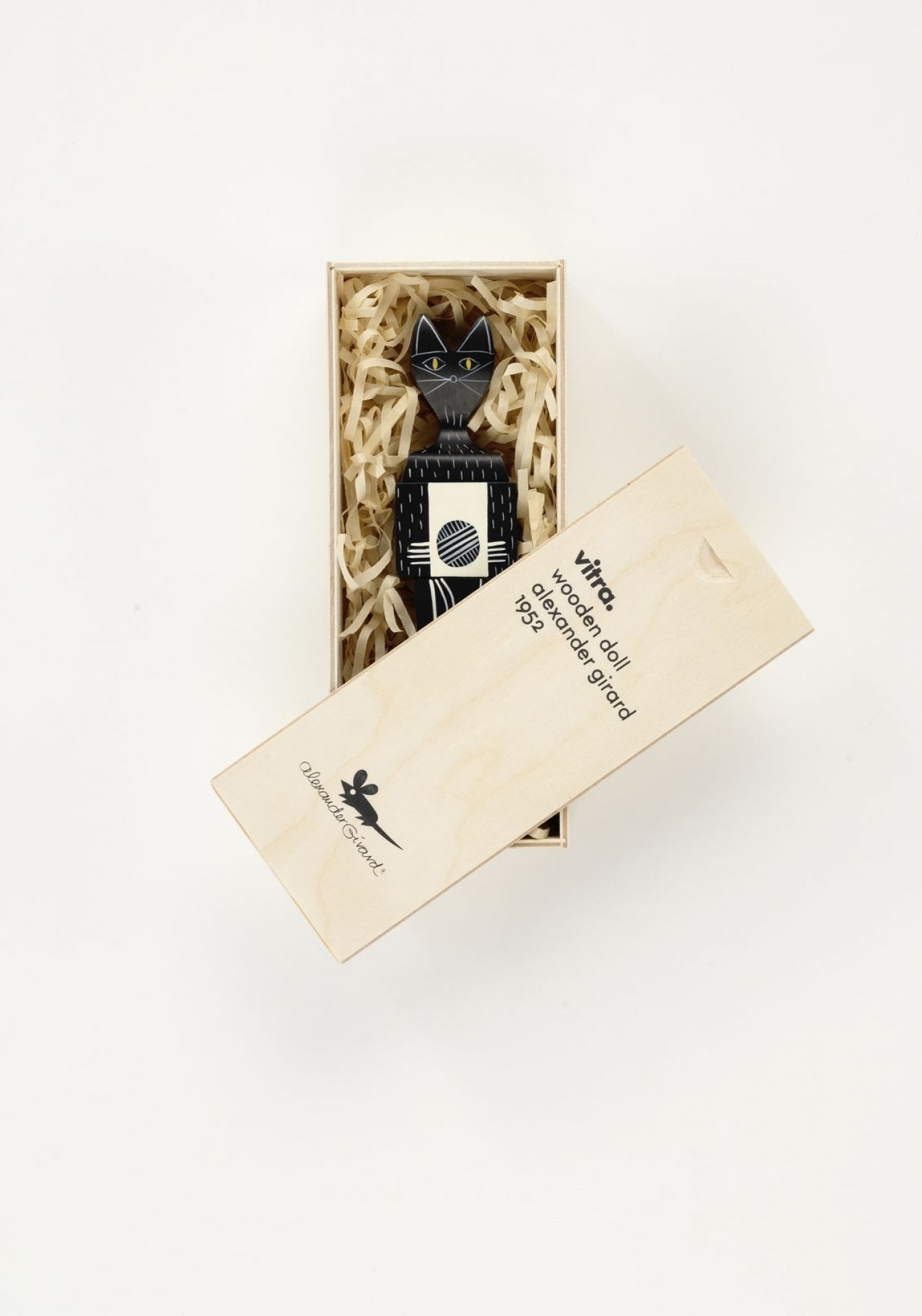 Wooden Dolls Katze / Hund Holzfigur Vitra Katze klein