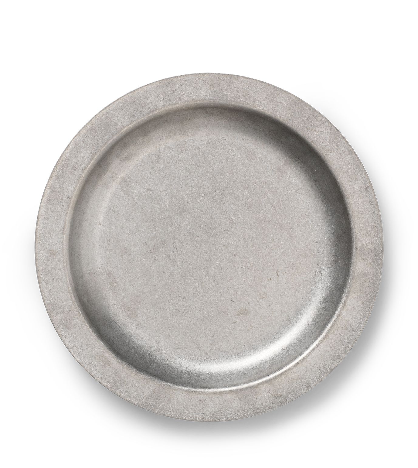Ferm Living Tumbled Plate, runder Campingteller aus Metall für Picknick und Outdoor-Abenteuer, Draufsicht.