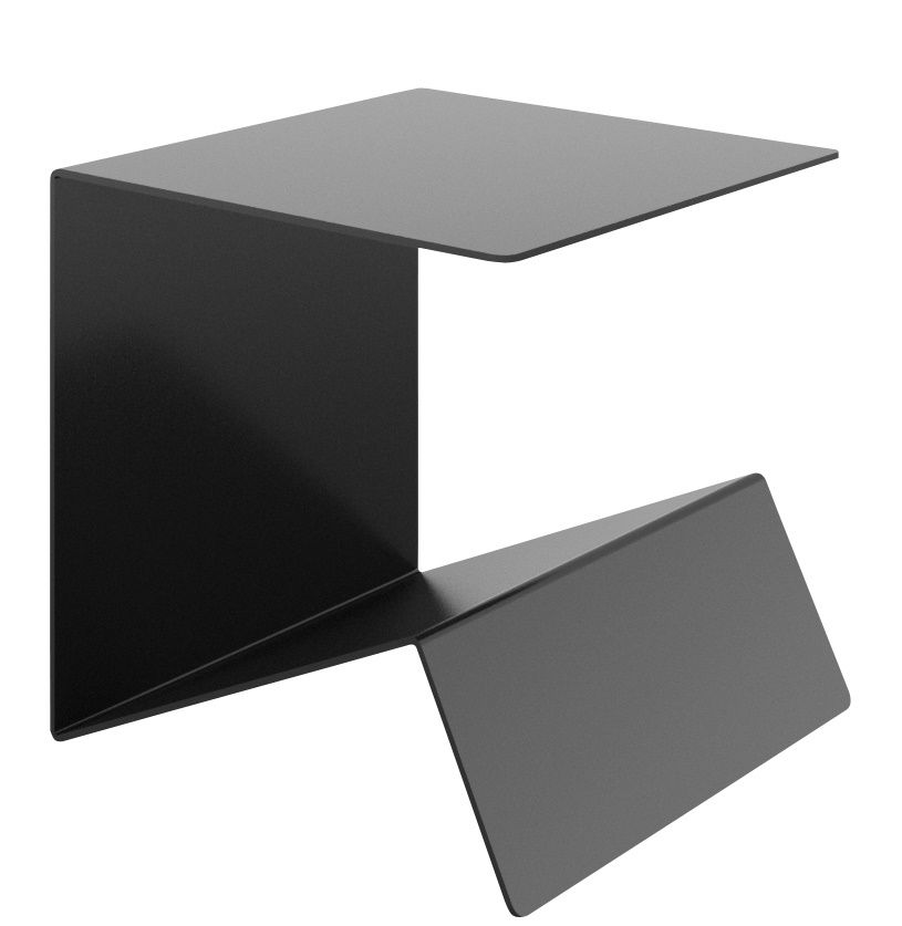 Schwarzer Buk Beistelltisch von Müller Möbelwerkstätten, moderner Nachttisch mit Ablagefach.