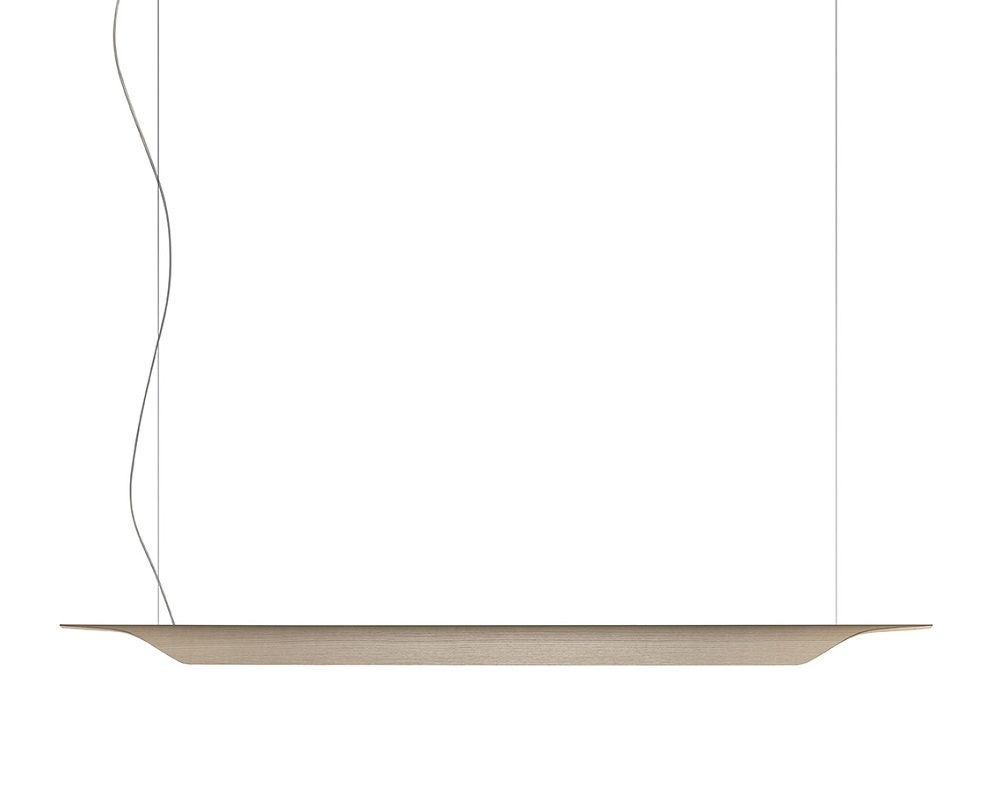 Troag Media LED Hängeleuchte von Foscarini, moderne Pendelleuchte aus Holz, ideal für Wohnzimmer.
