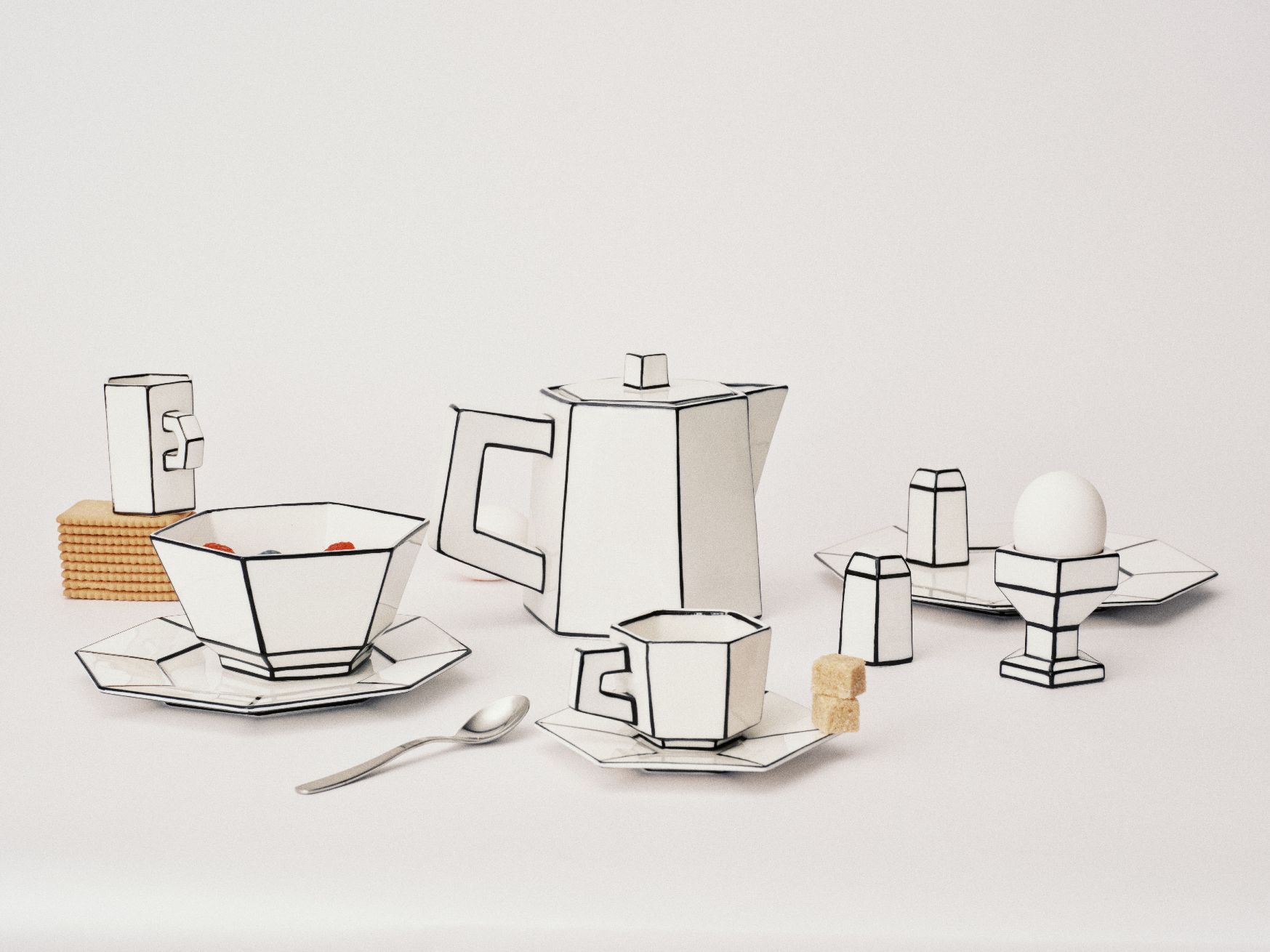 Capuucino Tasse Weiß/Schwarz Carte Blanche Serax  