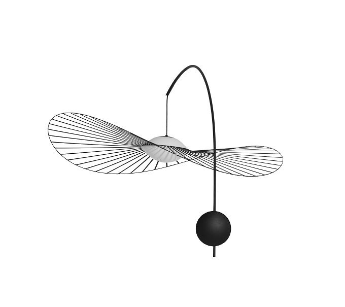 Vertigo Nova Wandleuchte von Petite Friture, schwarz-weiß, modernes Design mit filigranem Lampenschirm und Wandhalterung.