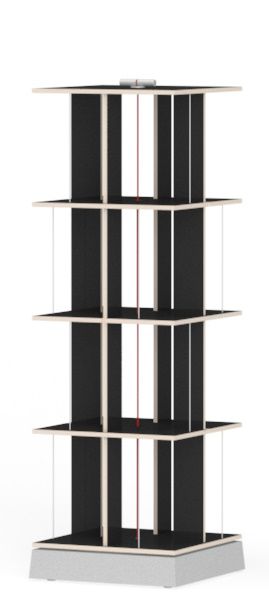 Buchstabler Bücherturm, DVD-Regal Nils Holger Moormann