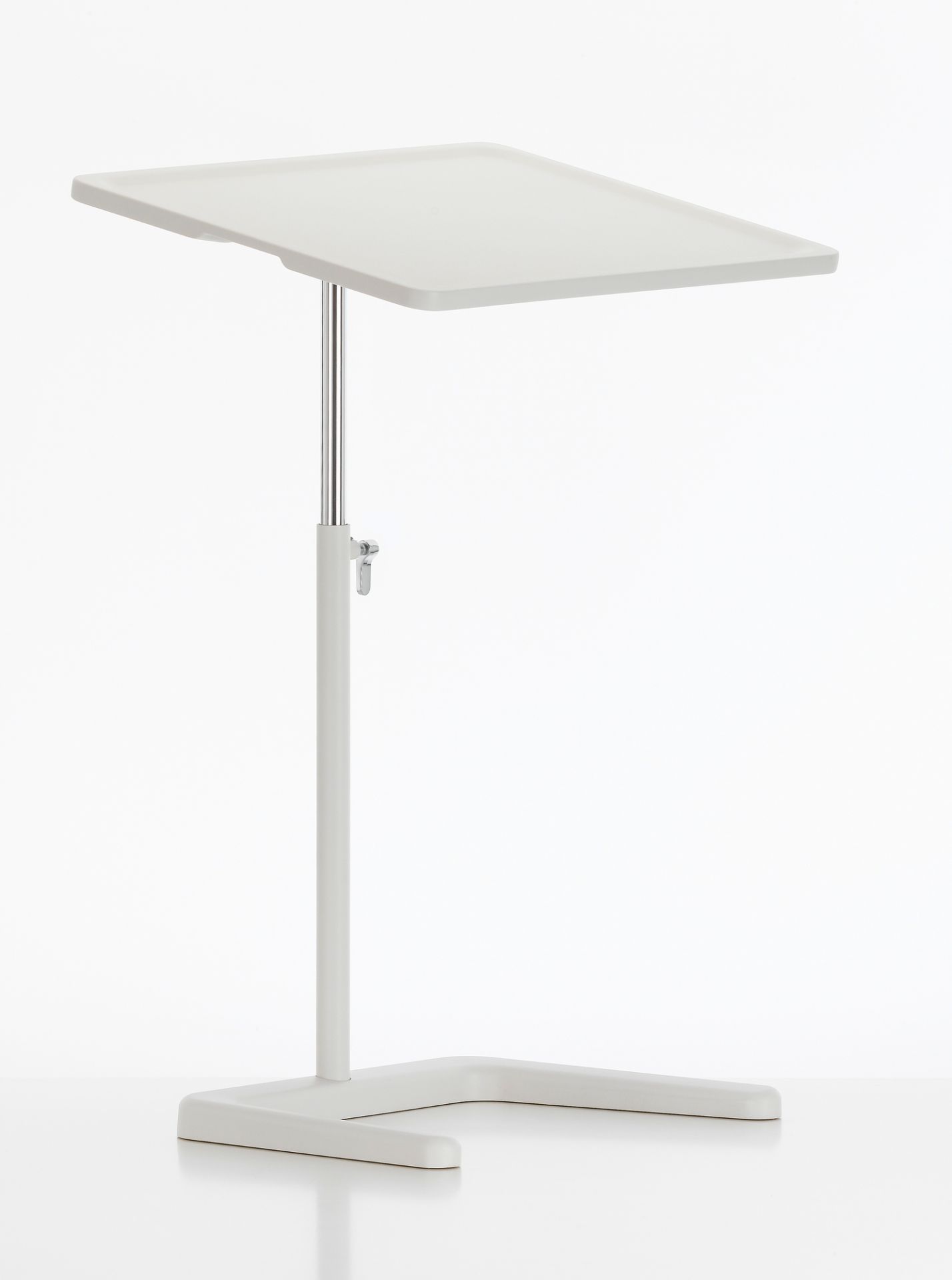 Vitra Nes Table Beistelltisch in Soft Light: Höhenverstellbarer, moderner Tisch mit quadratischer Platte.