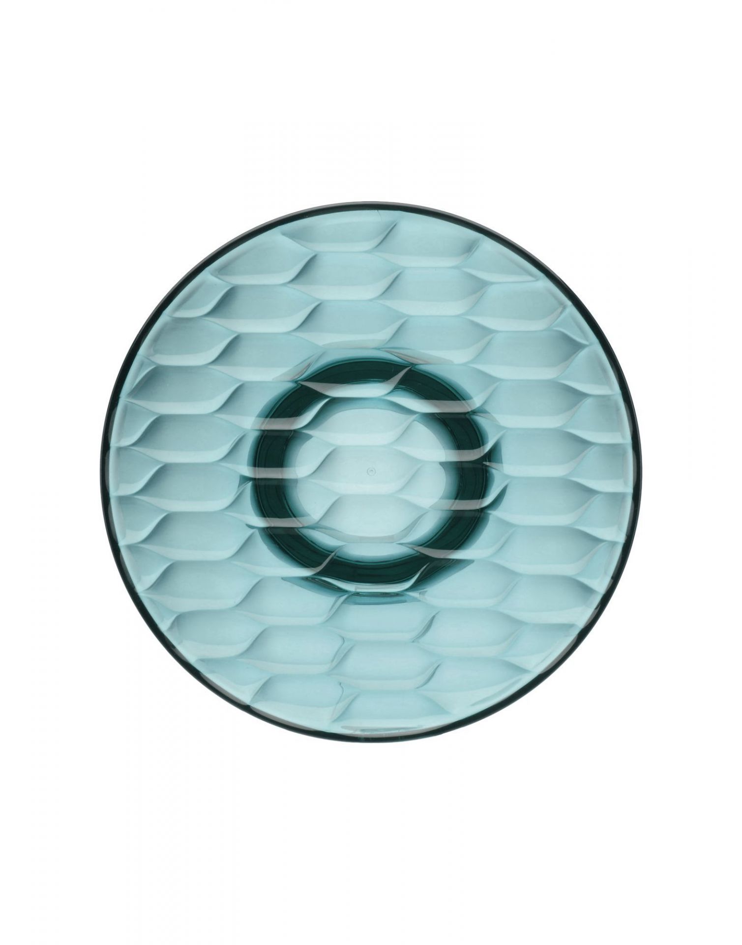 Blauer Kartell Jellies Coat Hangers Garderobenhaken, runder Wandhaken mit Reliefmuster.