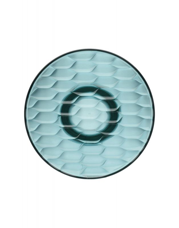 Blauer Kartell Jellies Coat Hangers Garderobenhaken, runder Wandhaken mit Reliefmuster.