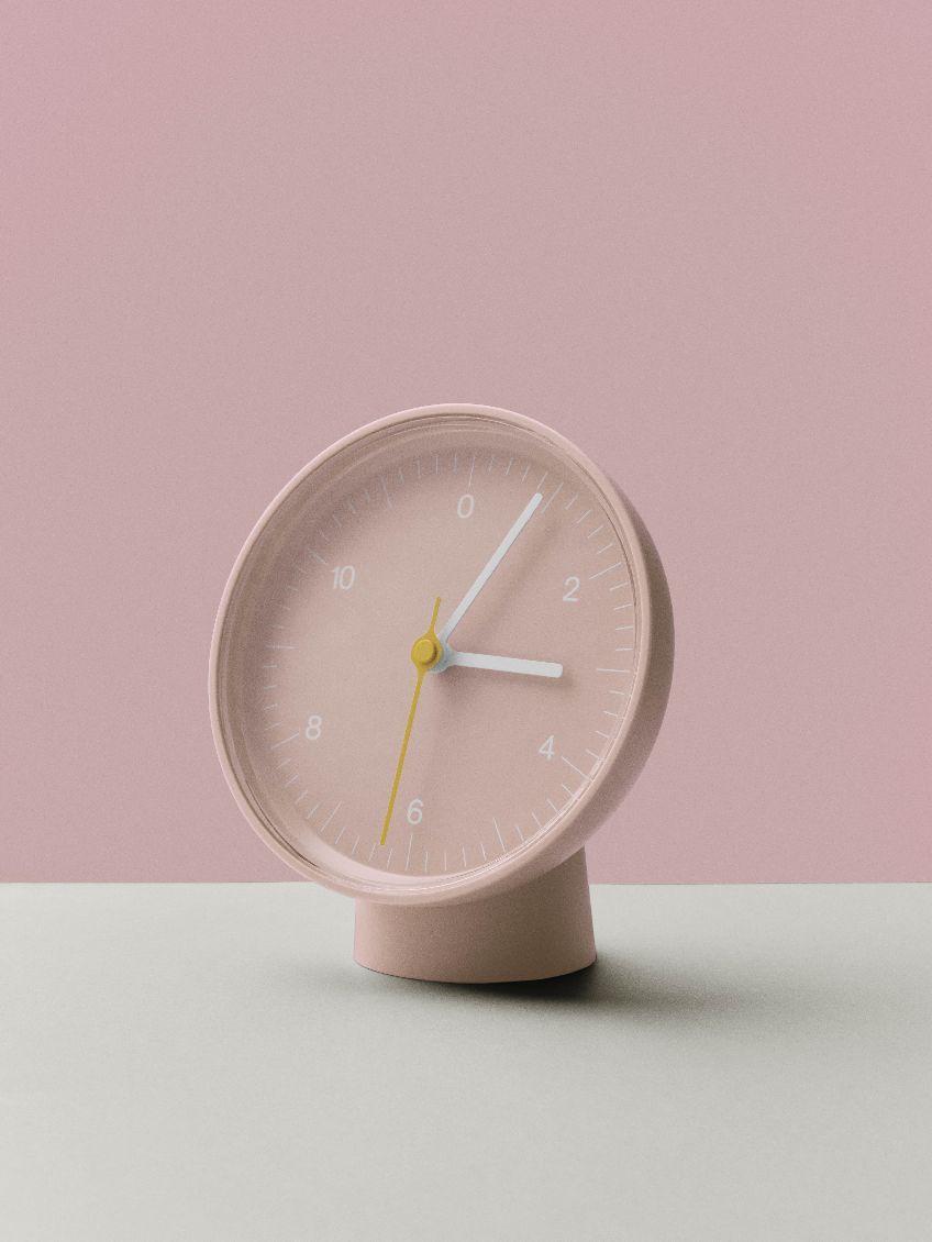 Table Clock Dual-function Tischuhr / Wanduhr Hay Pink