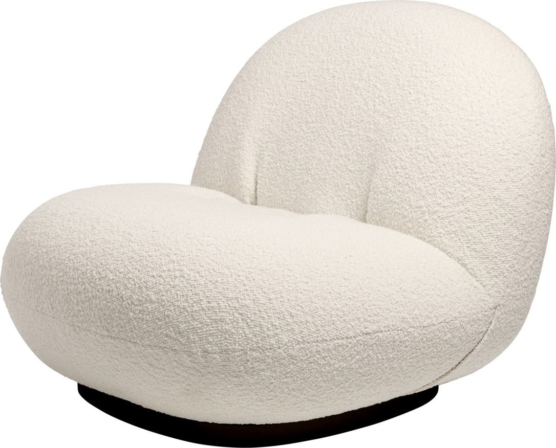 Pacha Lounge Chair Sessel von Gubi, schwarzer Fuß, Bezug Dedar Karakorum 001, moderner Design Sessel.