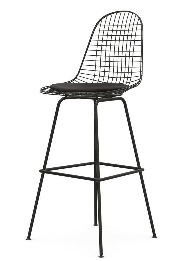 Eames Wire Bar Stool Barhocker High mit Sitzpolster Vitra