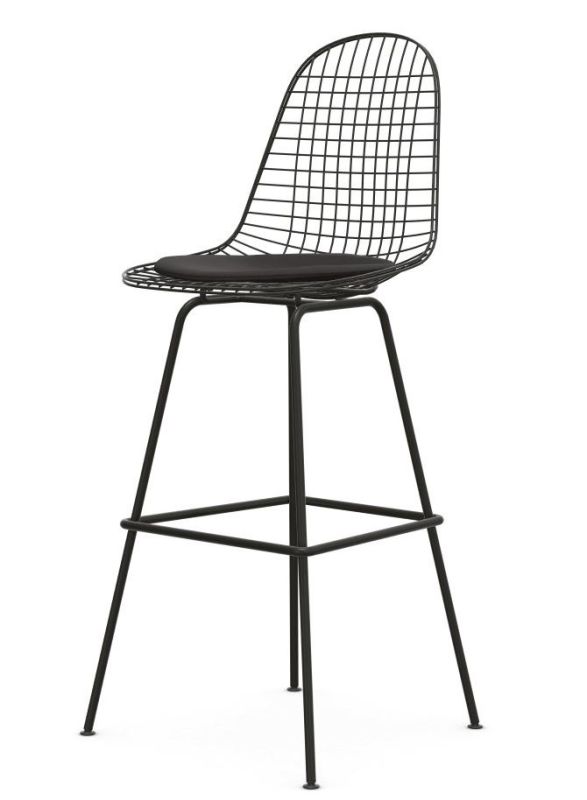 Eames Wire Bar Stool Barhocker High mit Sitzpolster Vitra