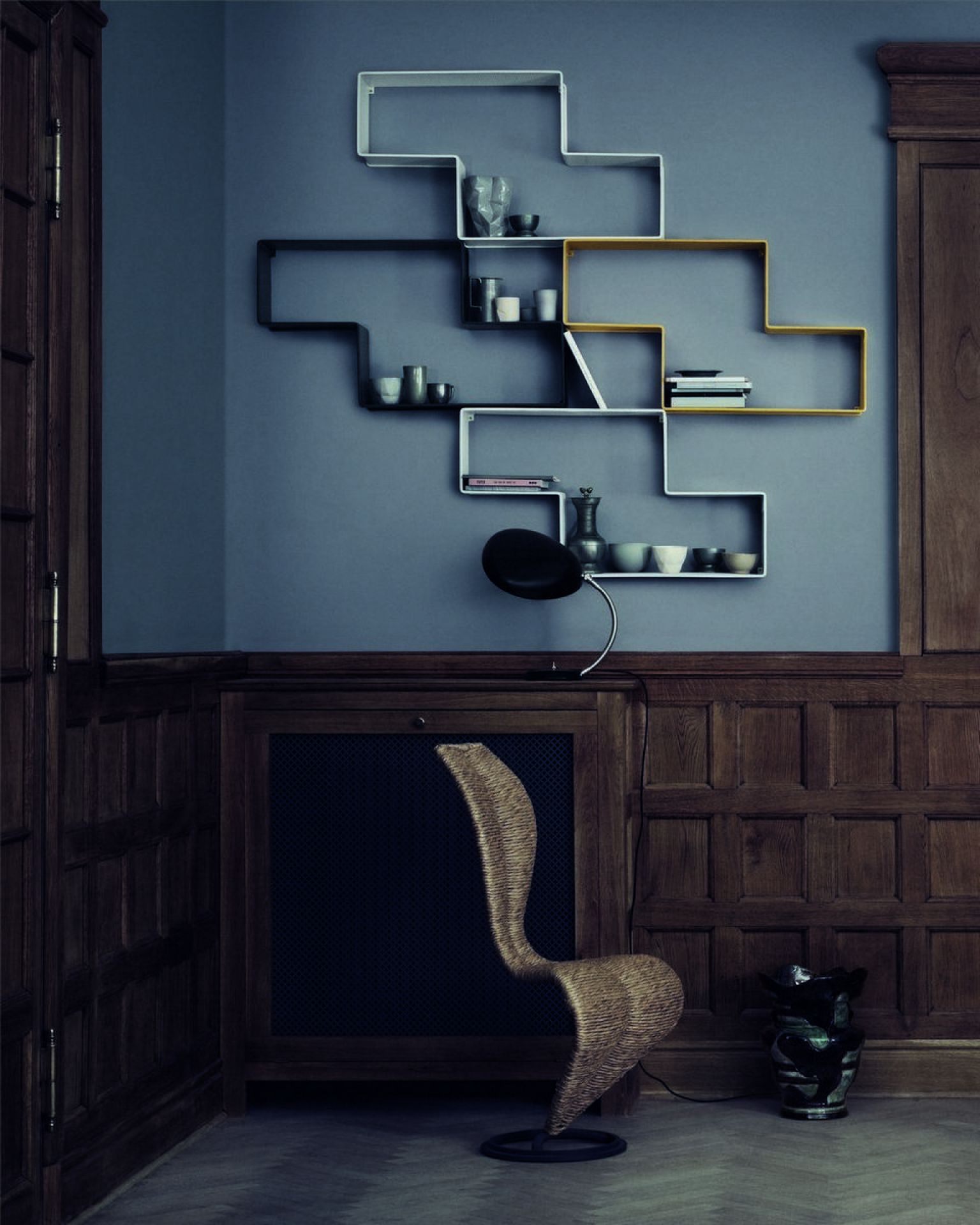 Mategot Dedal Bücherregal Gubi Stone grey