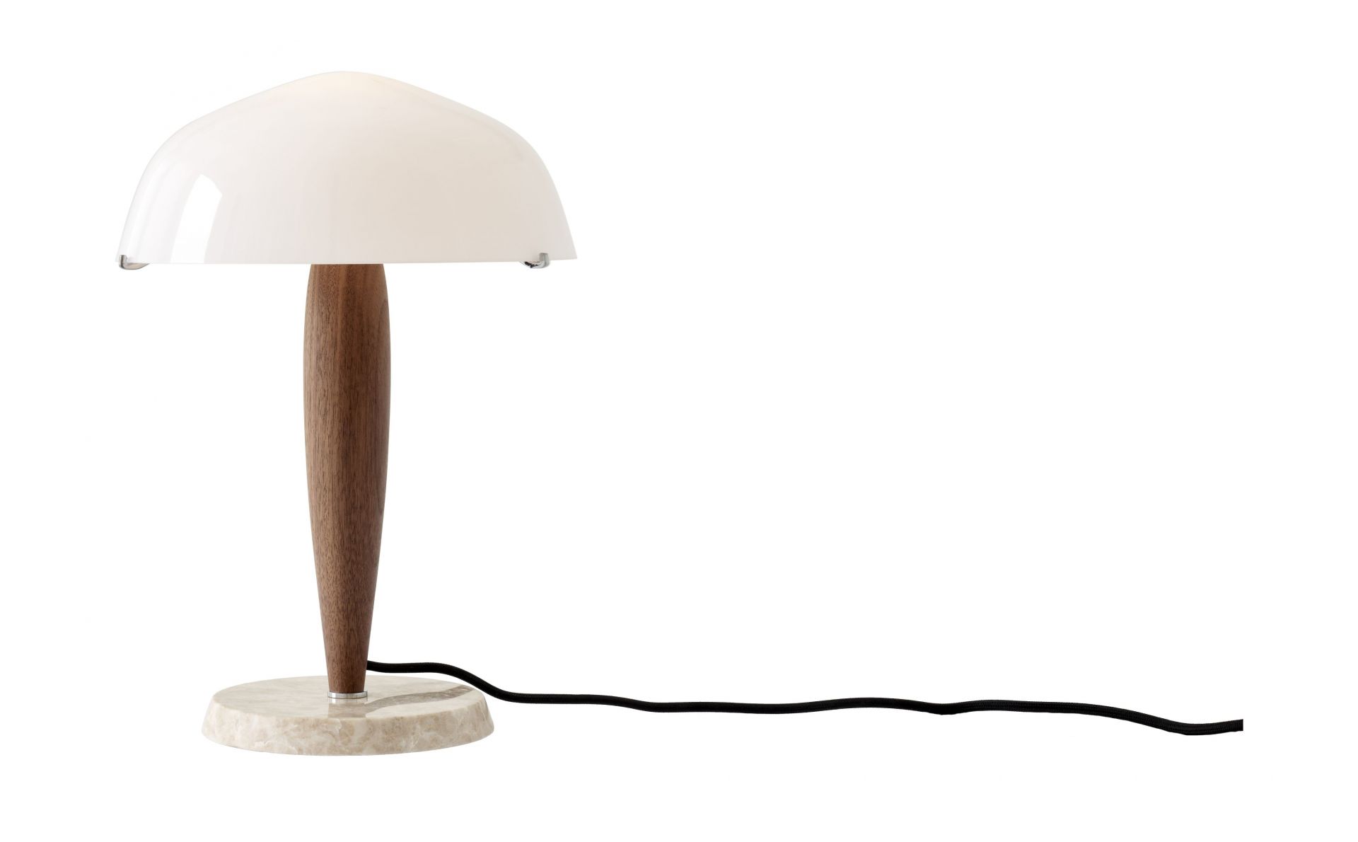 Helle Herman SHY3 Tischleuchte von AndTradition mit Holzfuß und Marmorsockel. Design Lampe.