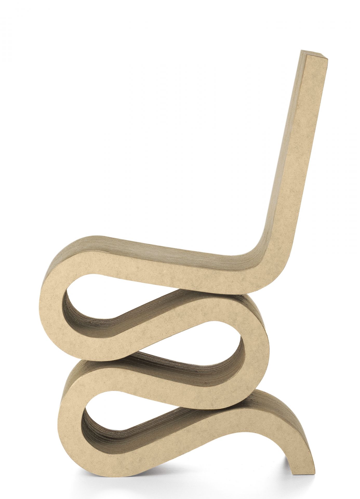Vitra Wiggle Side Chair aus Karton, wellenförmiges Design, moderner Designstuhl für Wohnzimmer und Büro.