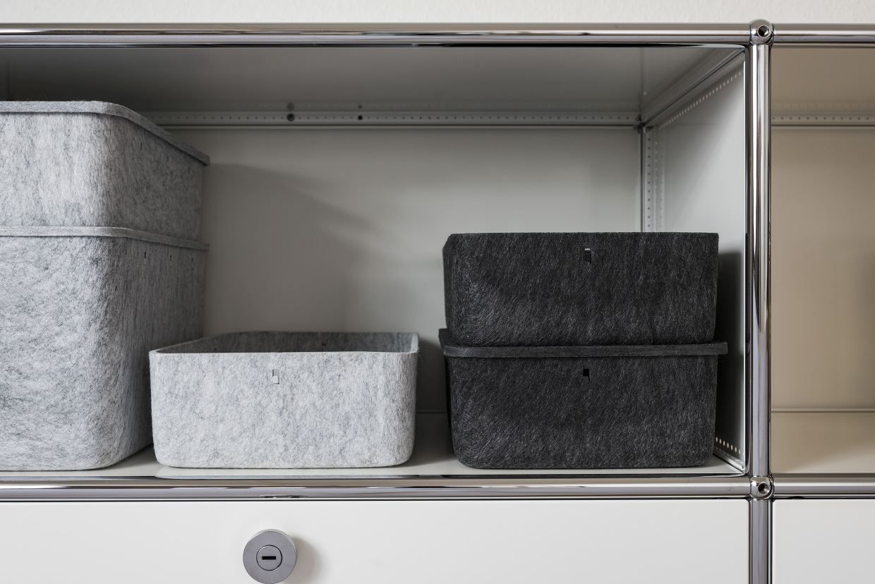 USM Haller Inos Box hoch mit Unterteilung quer / längs