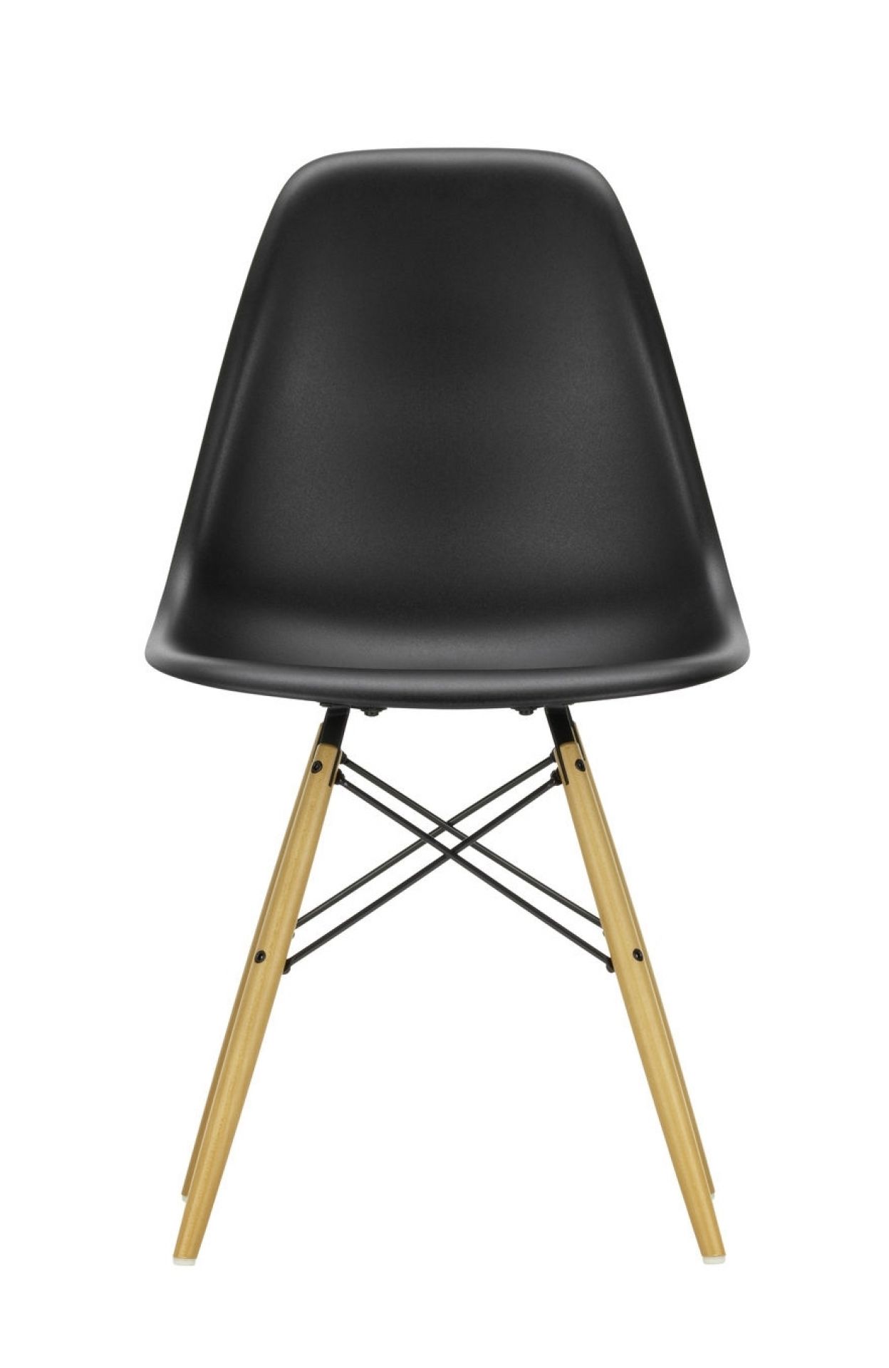 Eames Plastic Side Chair DSW Stuhl Vitra Ahorn schwarz-Zartrosa