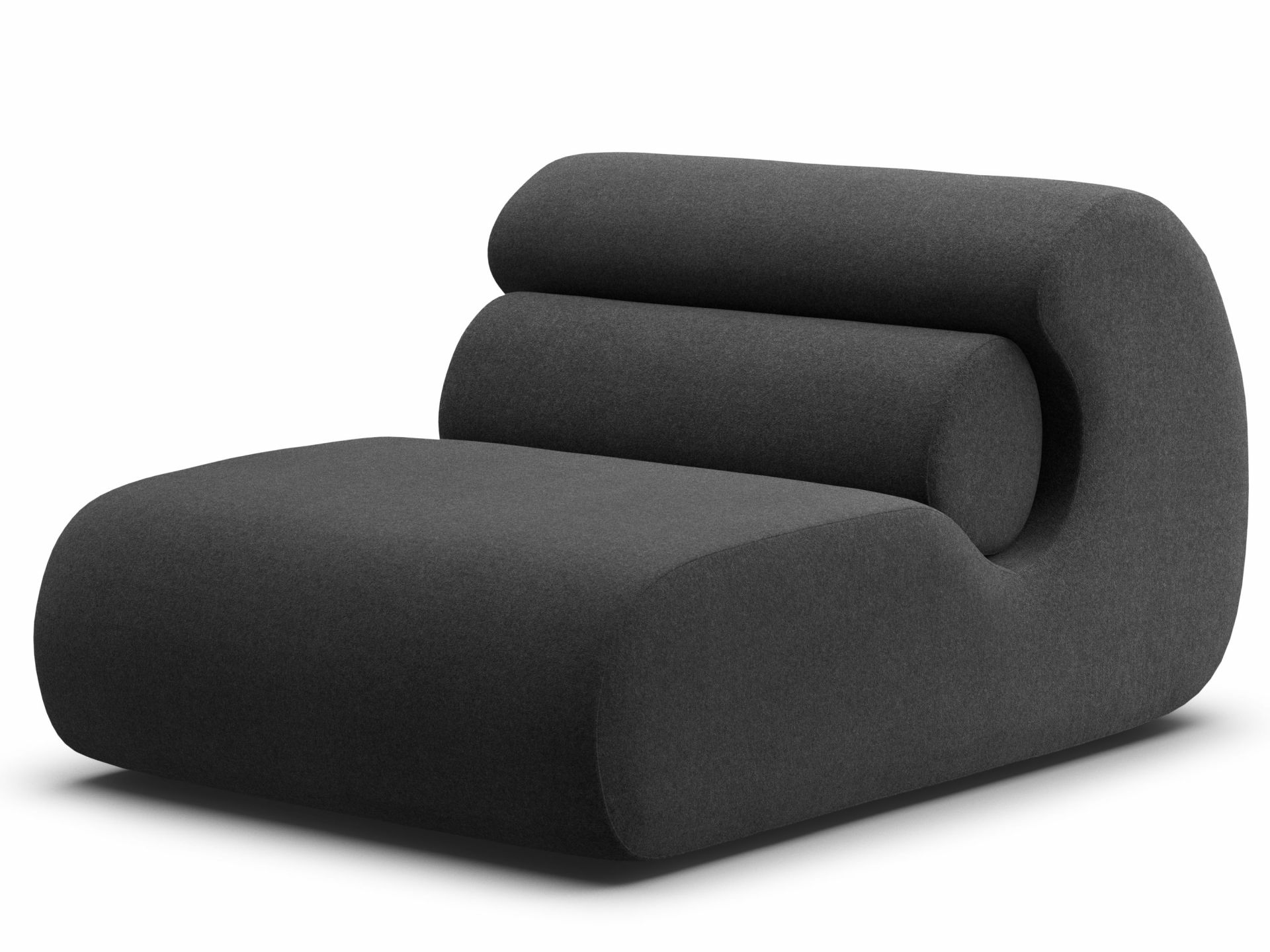 Anthrazitfarbener OLA Lounge Chair mit Leinenbezug, modernes Sofa für Wohnzimmer und Entspannung.