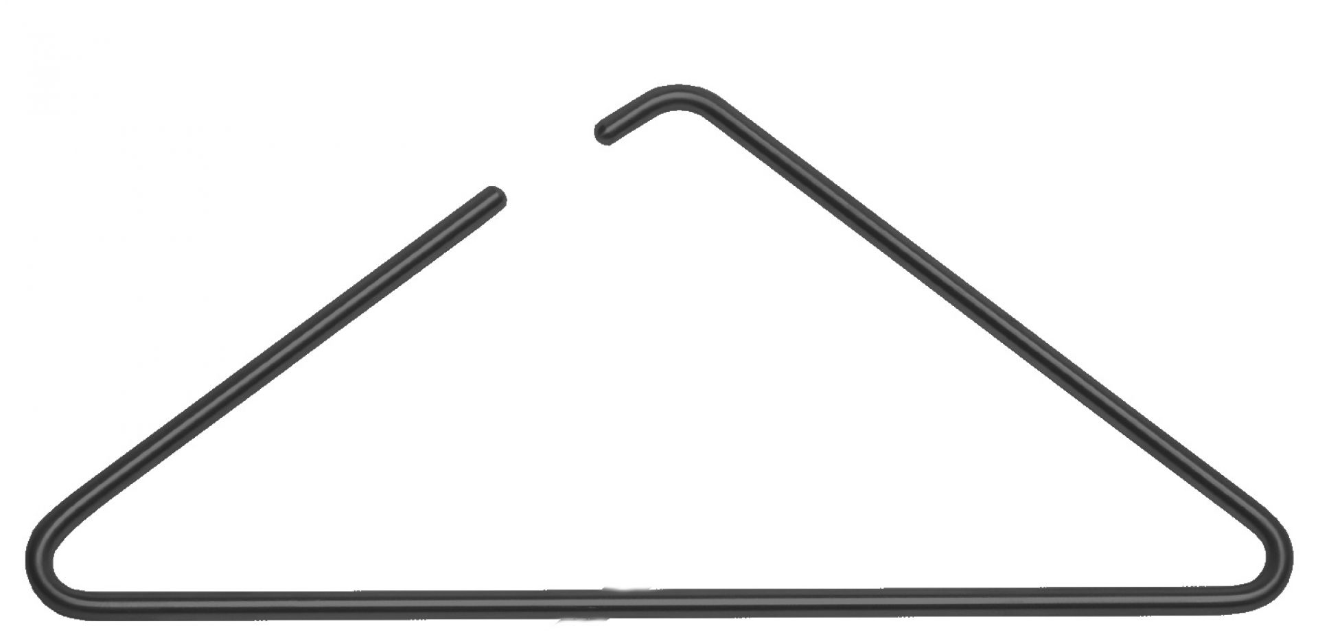 Roomsafari Triangle Kleiderbügel aus schwarzem Metall, minimalistisches Design für stilvolle Garderobenorganisation.
