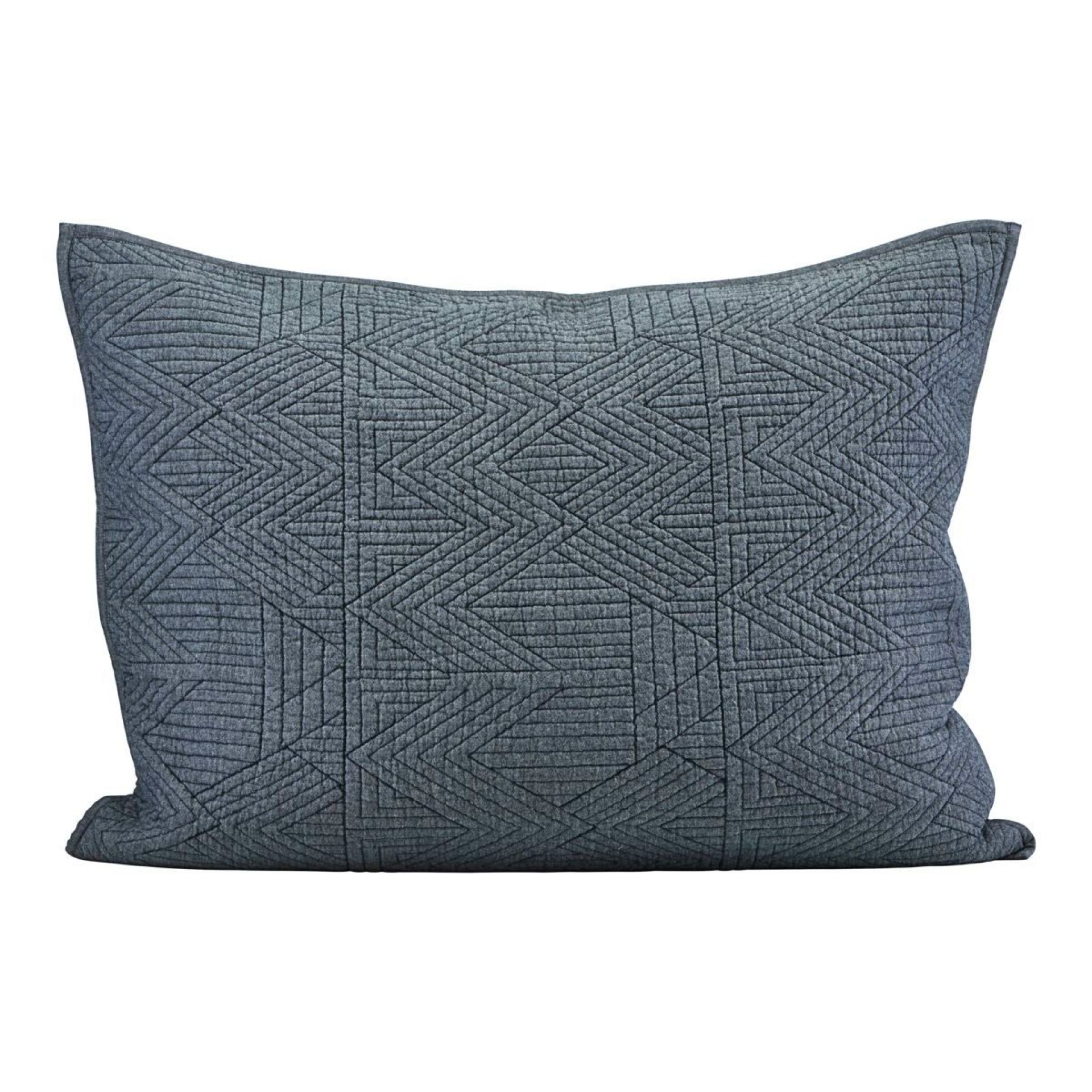 Tria Kissenbezug von House Doctor mit geometrischem Muster in Grau, Dekokissen für Sofa oder Bett.