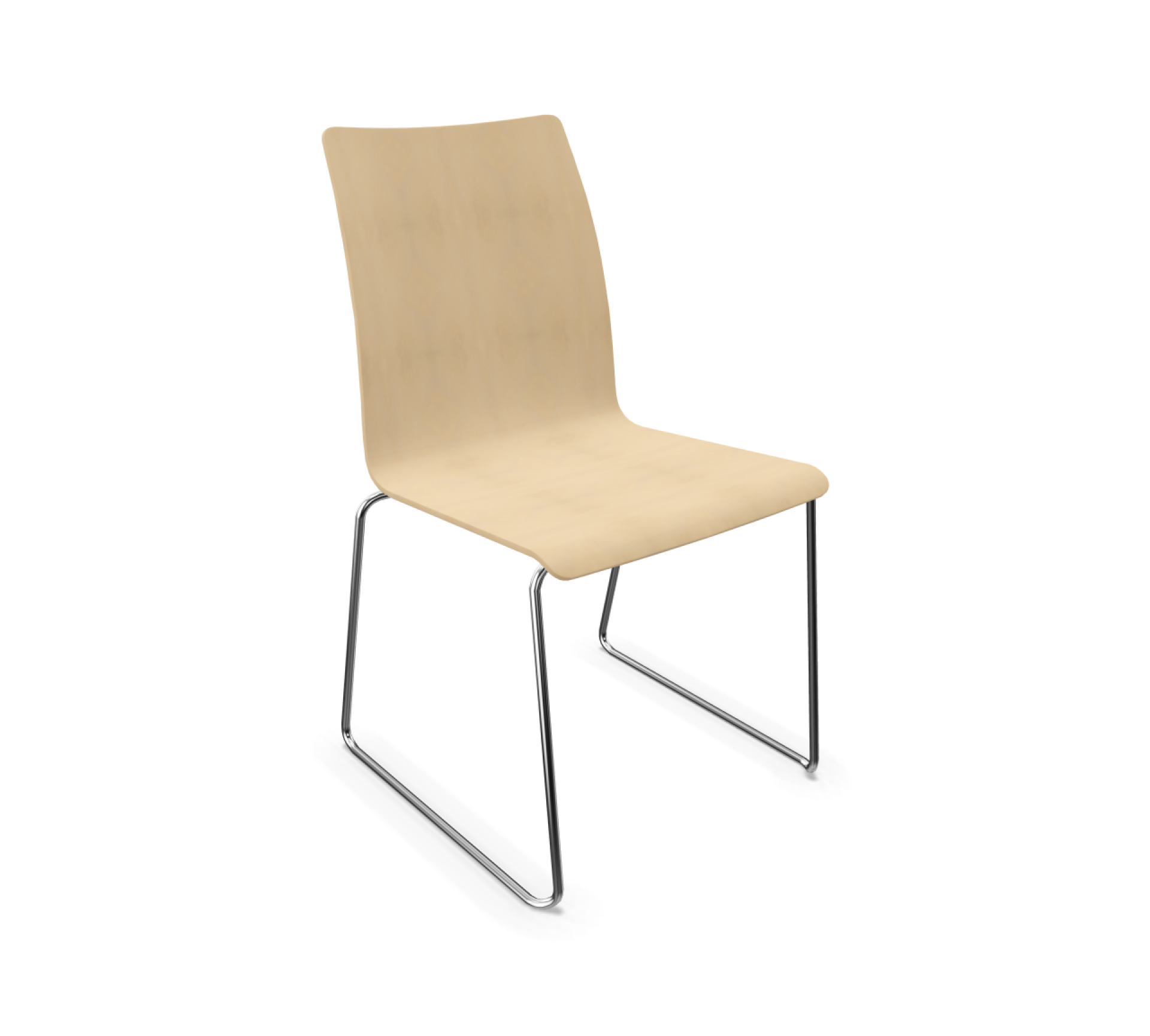Beiger Fox Kufenstuhl von Brunner mit Chromgestell, stapelbar und modern für Büro und Konferenz.