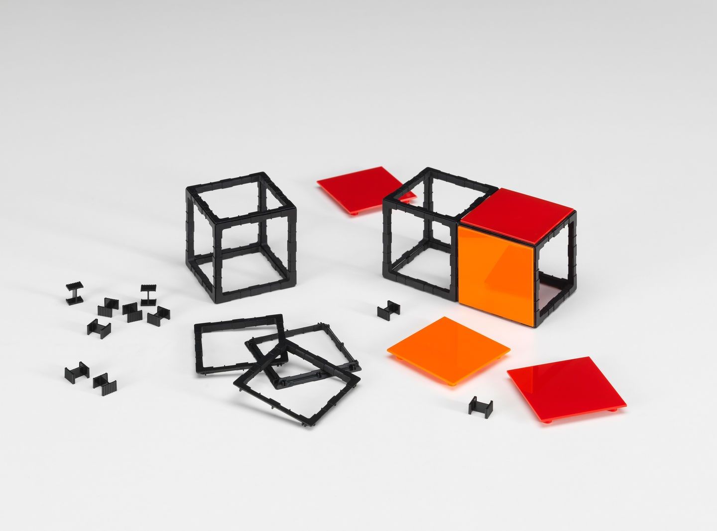 Panton Cubes Flamingo Chrom Skulptur / Tierfigur Vitra