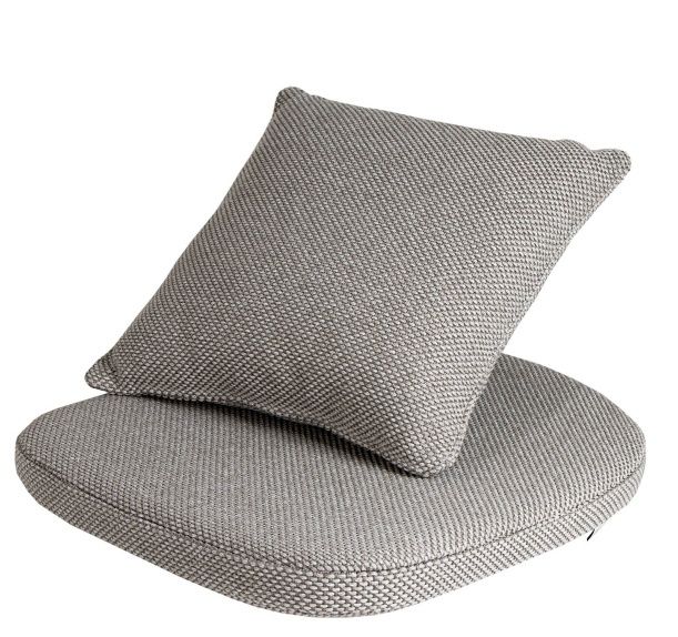 Hellgraues Sitzkissen-Set für Cane-Line Moments Stuhl, Outdoor-geeignet, bequeme Polsterung für Gartenmöbel.