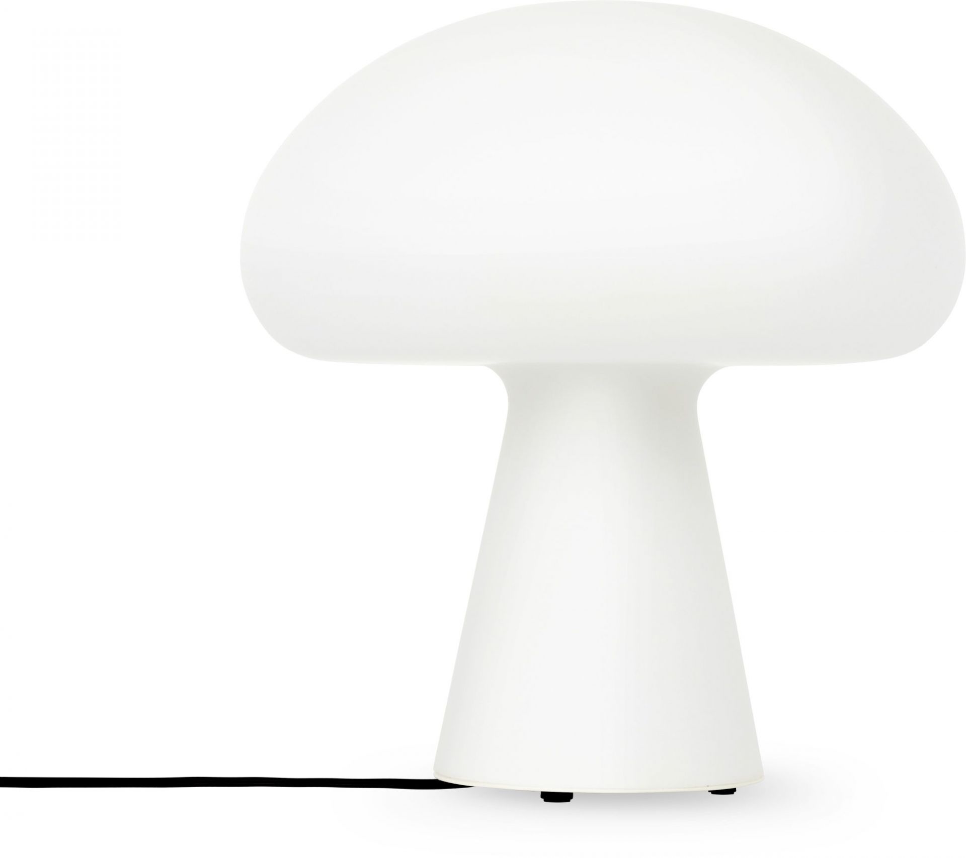 Weiße Obello Akku Tischleuchte von Gubi, pilzförmiges Design, moderne Tischlampe für Innenräume.