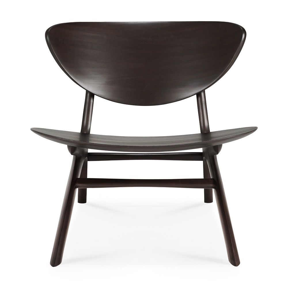 Eye Loungesessel von Ethnicraft, Mahagoni lackiert, Ansicht von vorne, Holzstuhl, Designmöbel.