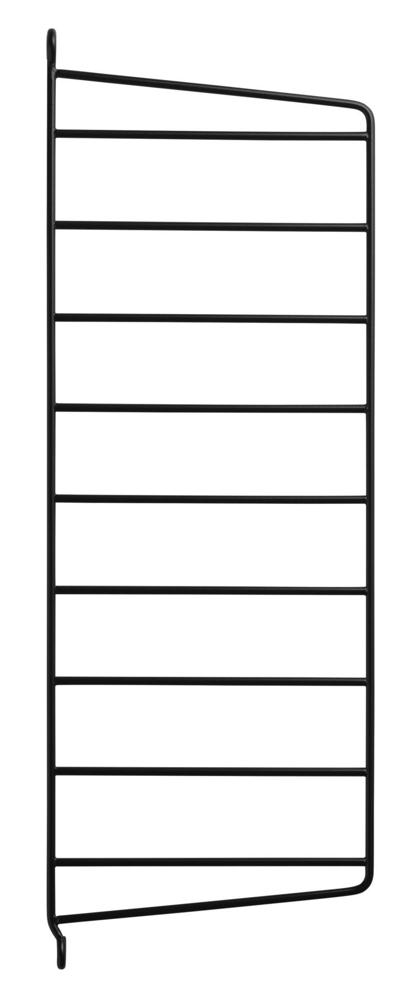 Schwarze String Furniture Wandleiter, 50 cm hoch, für Regalsysteme und Wandregale.