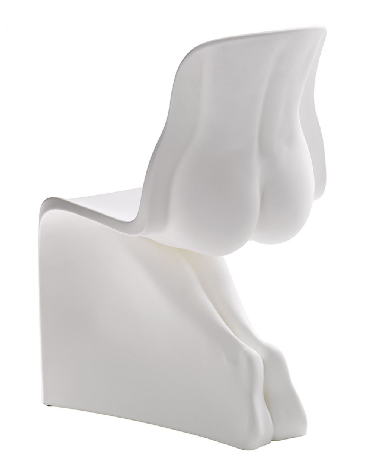 Weißer Her Opaca Stuhl von Casamania Horm, moderner Design Stuhl in skulpturaler Form.