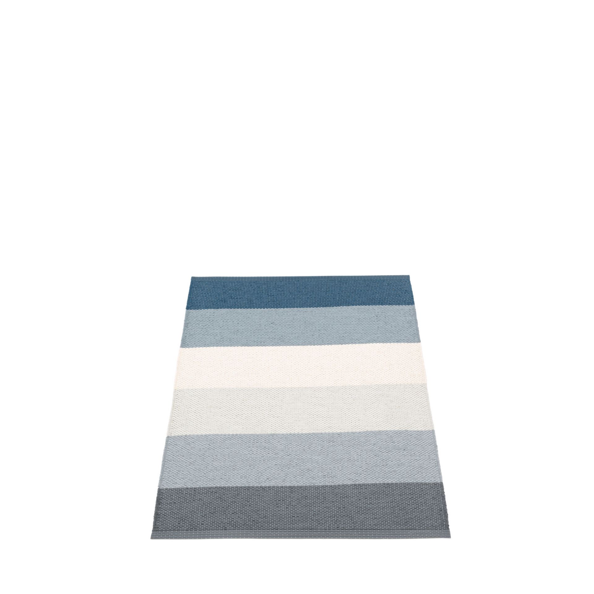 Molly Kunststoffteppich Ocean Grau von Pappelina, 70x100 cm, mit horizontalen Streifen.